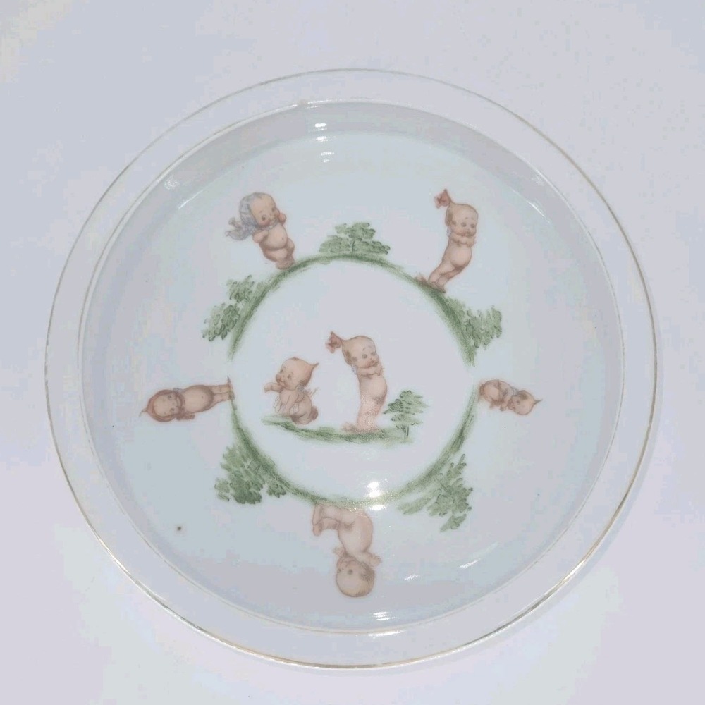 Antique Rose O'Neill Wilson Kewpie Royal Rudolstadt Prussia Germany Bowl 7.5" VT